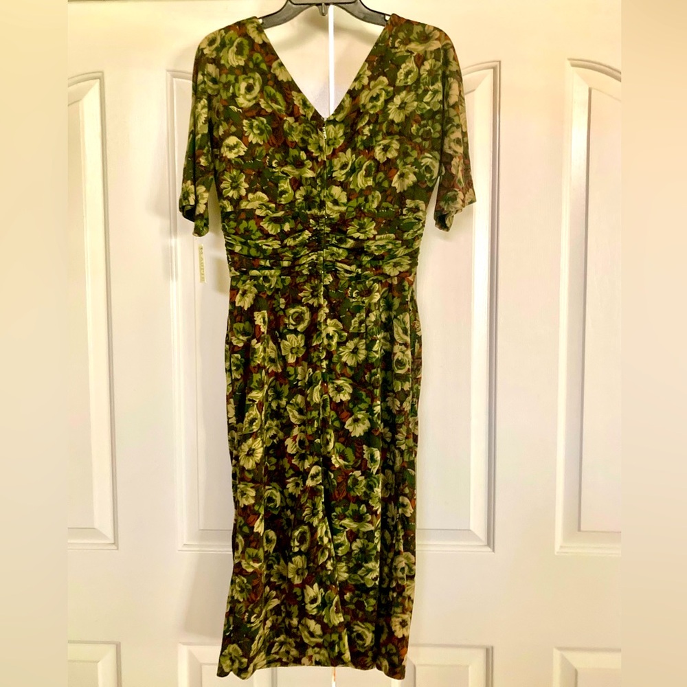 Vintage Floral Green and brown dress